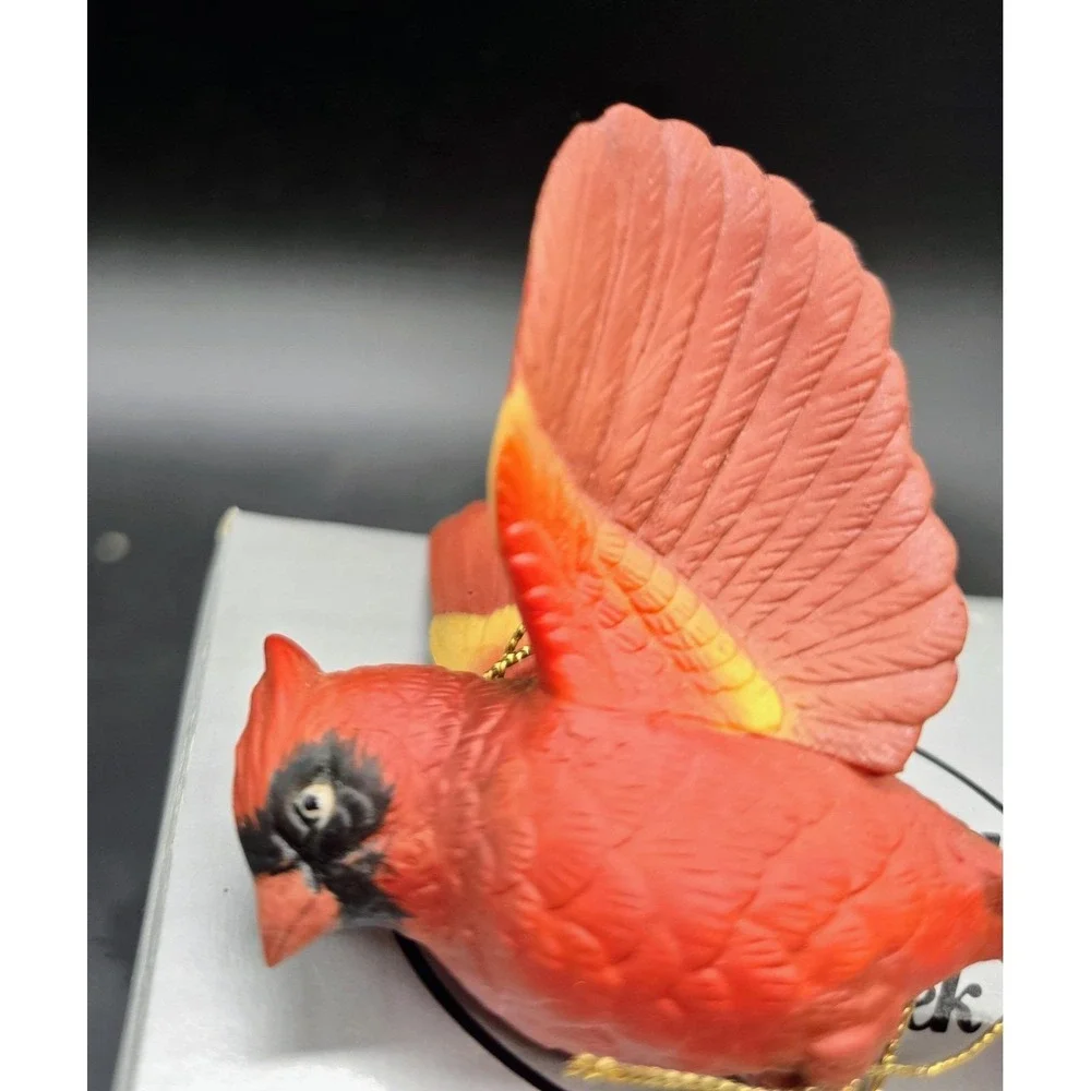 Vintage Andrea by Sadek Japan Porcelain Cardinal Bird Christmas Ornament